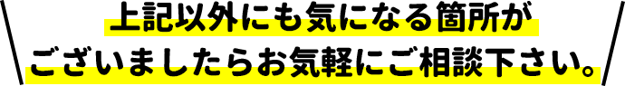 上記以外にも気になる箇所がございましたらお気軽にご相談下さい。